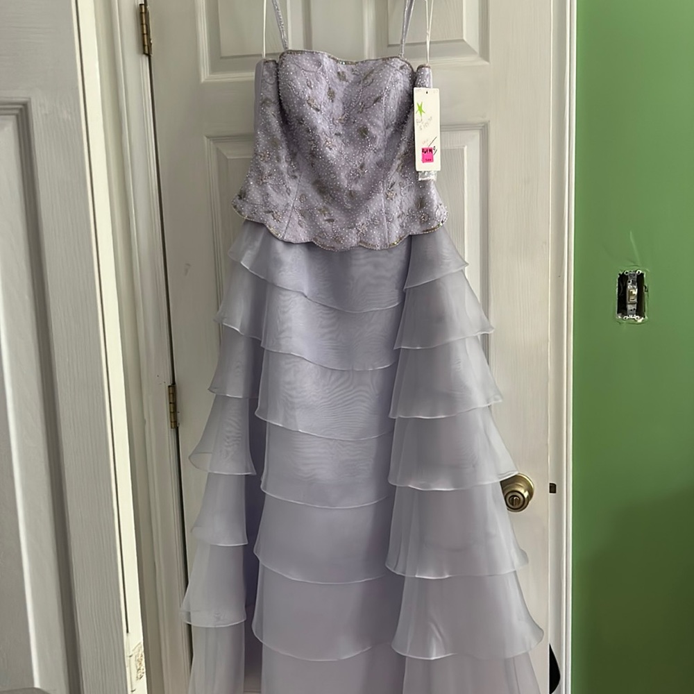 Lavender Floor Length Prom Dress